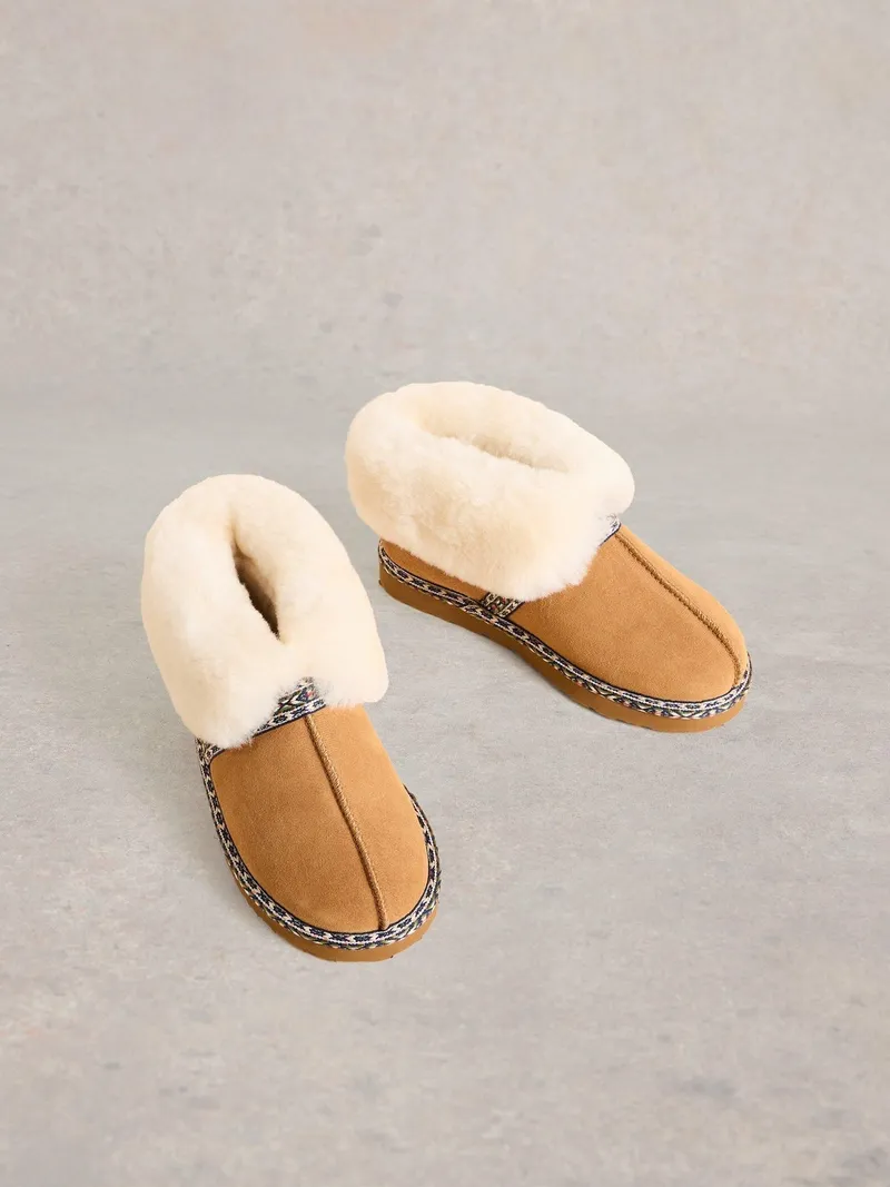 White Stuff Wildlederhausschuhe mit Schafsfellfutter - S, Braun multi, – Produktbild 2 von 4