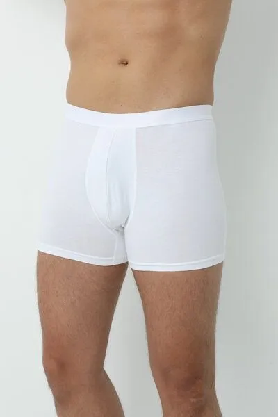 Bruno Barella Bruno Barella GOTS zertifizierte Biobaumwolle Boxer Shorts in 3er Pack, Weiss, – Produktbild 1 von 1