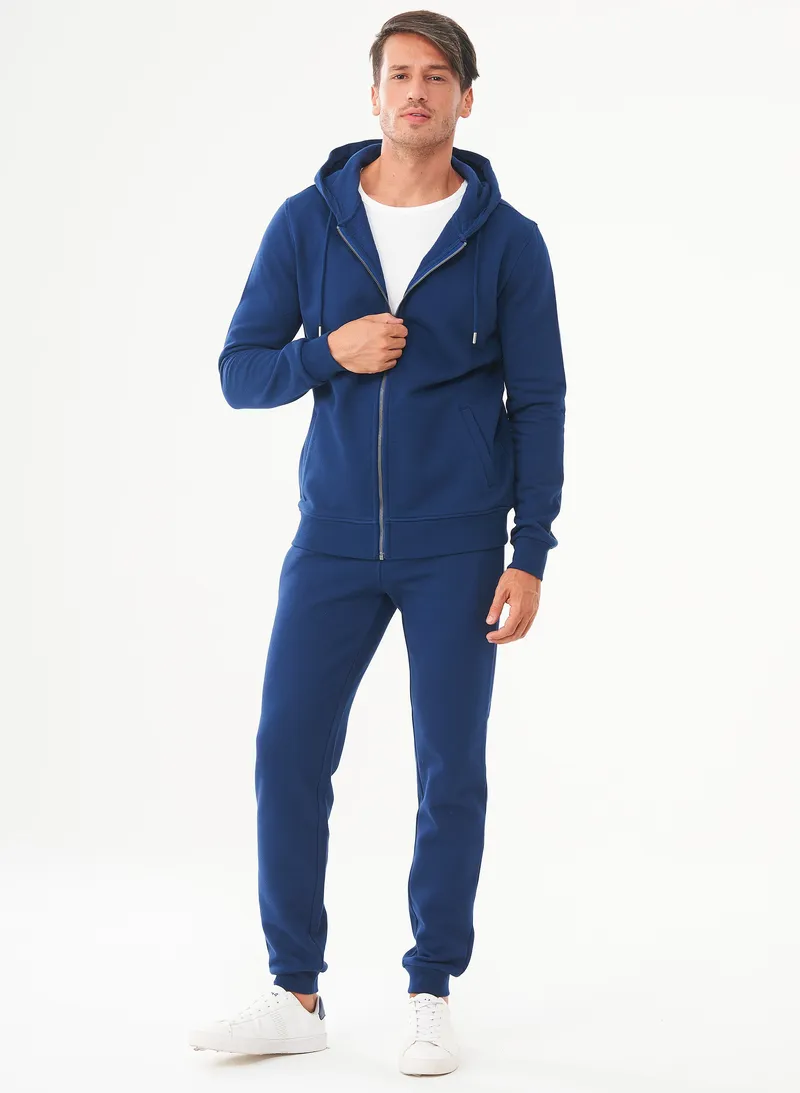 ORGANICATION ORGANICATION Herren vegan Zip-Up Hoodie Aus Bio-Baumwolle Navy, Dunkelblau, – Produktbild 1 von 2