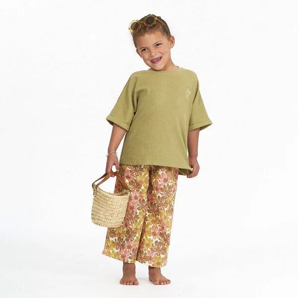Sense Organics sense-organics Kinderhose mit Blumendruck, Modell WALA, Bunter blumendruck auf weiß, – Produktbild 2 von 2