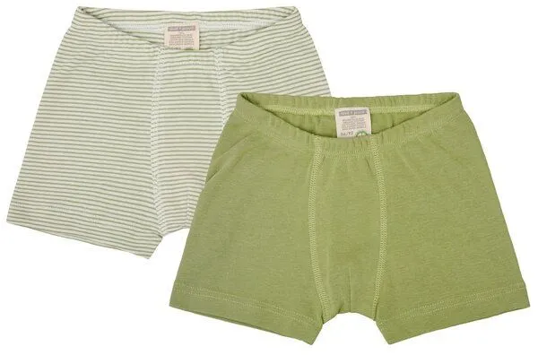 loud + proud loud + proud Babys & Kinder Doppelpack Boxer aus Feinripp, GOTS-zertifiziert, Moos(grün), – Produktbild 2 von 3