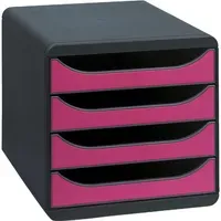 Exacompta Exacompta Schubladenbox "Iderama", DIN A4+, 4 Schubladen offen, himbeer – Produktbild 3 von 3
