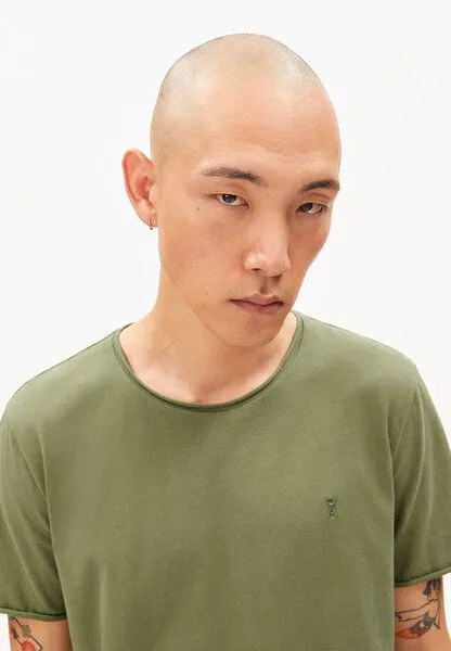 ARMEDANGELS ARMEDANGELS JAAMES BRUSHED Herren T-Shirt aus Bio-Baumwolle, Fatigue green, – Produktbild 3 von 4