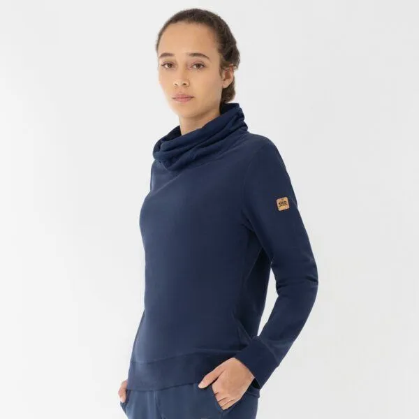 TAO Sportswear TAO Sportswear Damen Hoodie COOLIA mit Stehkragen aus Bio-Baumwolle, Blau, – Produktbild 1 von 4