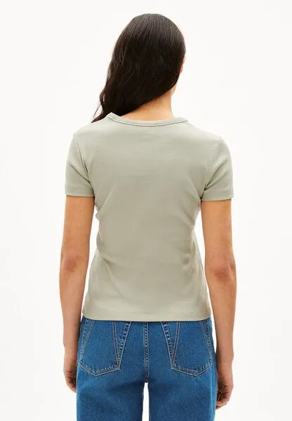 ARMEDANGELS ARMEDANGELS KARDAA Damen Ripp-T-Shirt aus Bio-Baumwoll Mix, Seagreen, – Produktbild 2 von 4