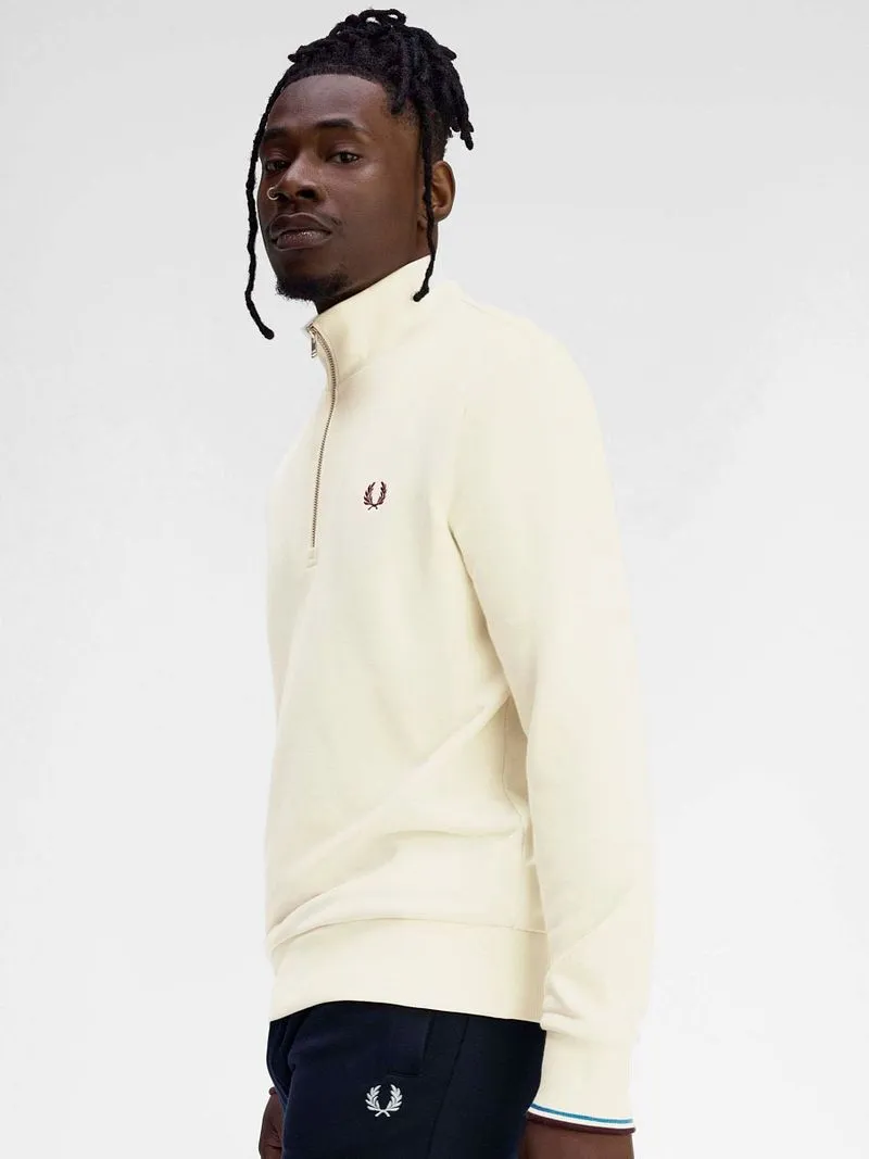 Fred Perry Fred Perry Half Zip Pullover Ecru - Größe XL, Beige, – Produktbild 2 von 5
