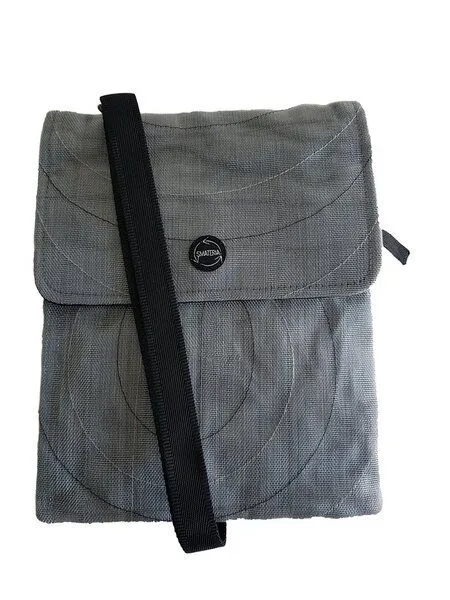 Smateria Smateria Flache Umhängetasche ESC-Kombi / Hüfttasche mit verstellbarem Schulterband, Silbergrau (grau), – Produktbild 2 von 4