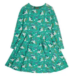 Frugi Frugi Kleid Schneehühner in türkis Skater Dress – Produktbild 1 von 1