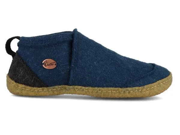WoolFit WoolFit Hausschuhe 'Taiga' mit Naturgummisohle, 100% Wolle, Blau, – Produktbild 3 von 3