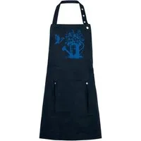 HANDGEDRUCKT HANDGEDRUCKT "Gartenfreude" Gartenschürze aus zertifizierter Bio Baumwolle, Dark blue, – Produktbild 1 von 1