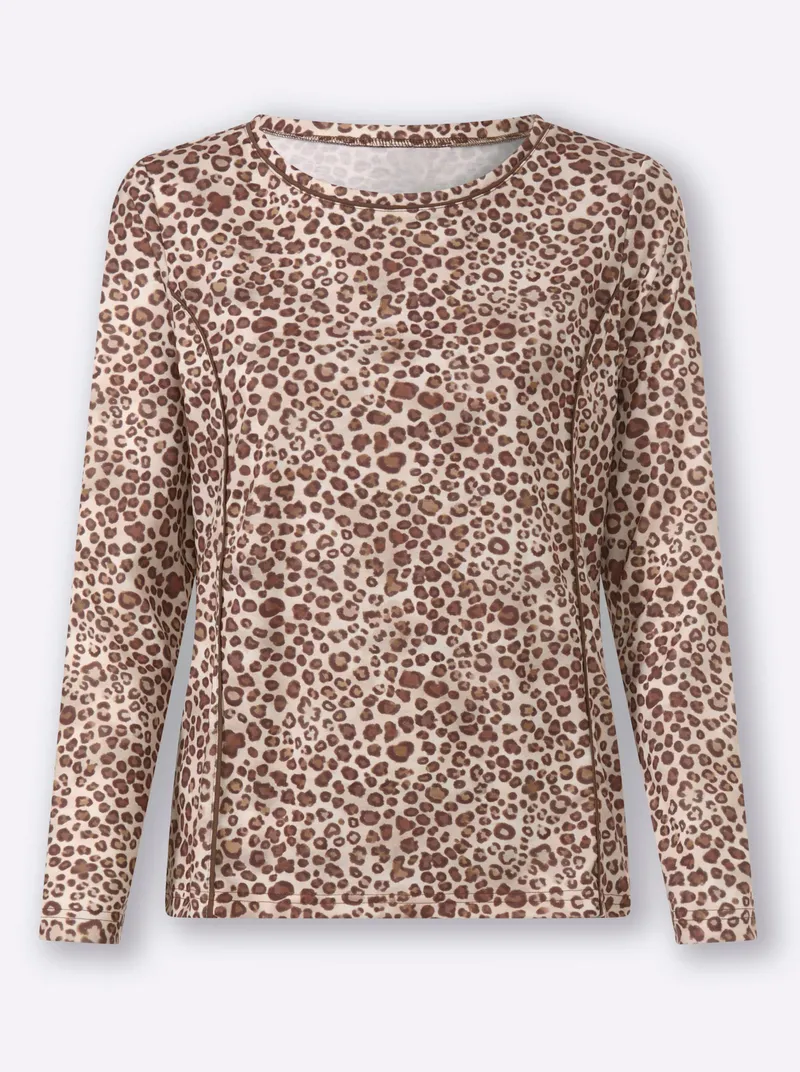 heine Print-Shirt champagner-schoko-bedruckt, Champagner-schoko-bedruckt, – Produktbild 1 von 2