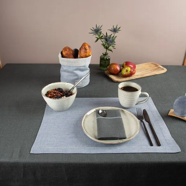 nahtur-design nahtur-design Tischset aus 100% Leinen, Leinendenim, Hellblau, – Produktbild 4 von 5