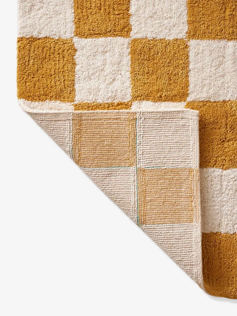 Vertbaudet Vertbaudet Kinderzimmer Teppich DACKEL mit Schachbrettmuster, Beige, – Produktbild 3 von 3