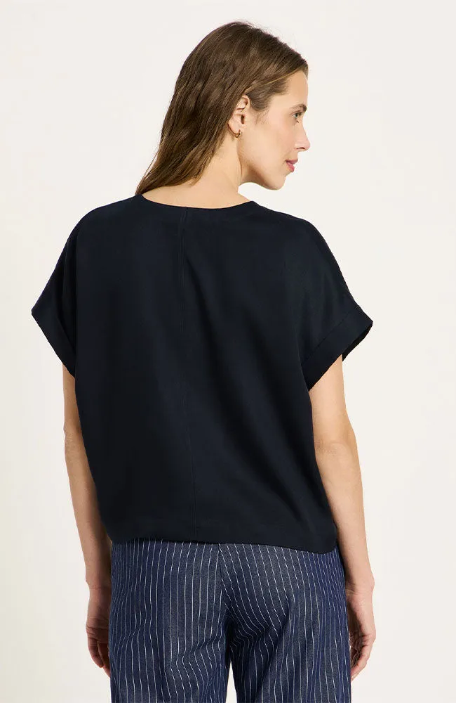 LANIUS Lanius Damen vegan Bluse Mitternachtsblau, Extra dunkelblau, – Produktbild 2 von 2