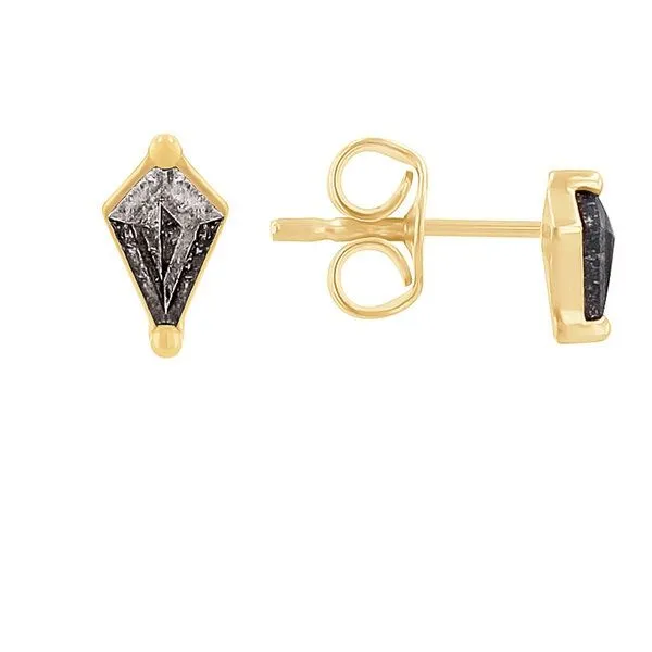 Eppi Eppi Ohrstecker mit Salt and Pepper Diamanten Ansa, Gelb, – Produktbild 3 von 4