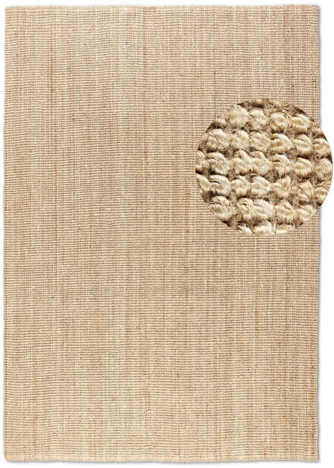 HANSE Home Teppich Jaipur Juteteppich, als Läufer und in Rund, rechteckig, Höhe: 10 mm, 100% Naturfaser, Wohnzimmer, Esszimmer, Schlafzimmer, Beige, – Produktbild 2 von 5