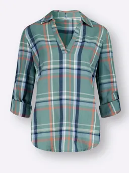 Witt Flanellbluse dunkelblau-jade-meliert – Produktbild 1 von 1