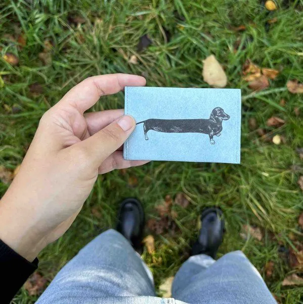 paprcuts paprcuts RFID Kartenhalter, Sausage dog (blau), – Produktbild 2 von 4