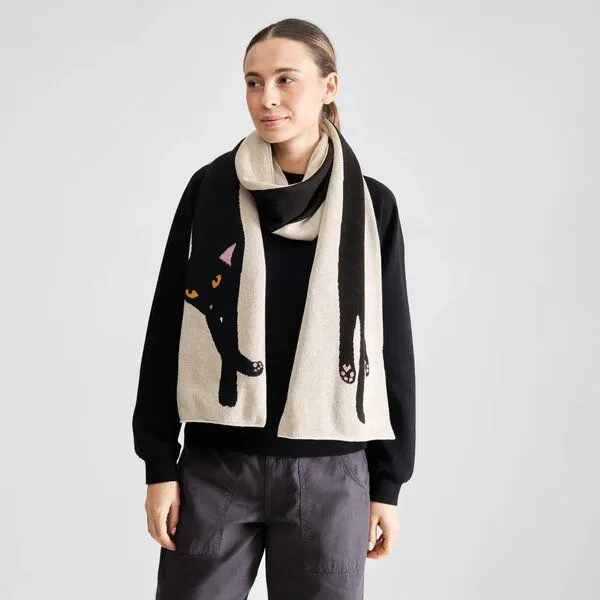 Dedicated DEDICATED Schal Rossberga Long Cat Scarf, Weiß, – Produktbild 1 von 4