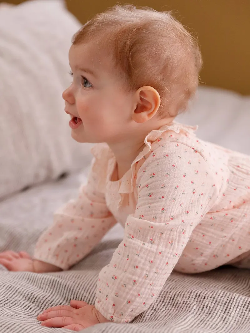 Vertbaudet Mädchen Baby Overall, Hellrosa, – Produktbild 2 von 4