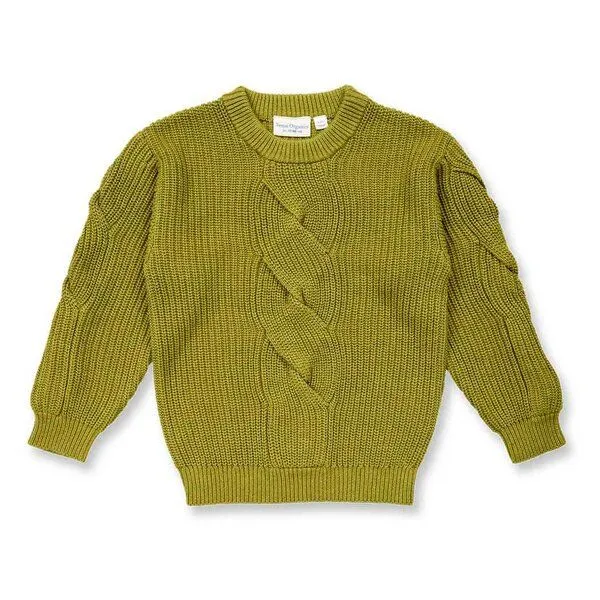 Sense Organics Sense Organics Kinder Strickpullover in Grünteegrün Melange, Modell INOO, Rose, – Produktbild 1 von 3