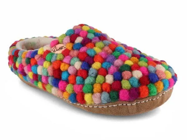 WoolFit WoolFit Barfuß-Hausschuhe „Footprint“ hand-gefilzt, extra weich & flexibel, Mehrfarbig, – Produktbild 1 von 4