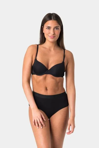 Elsie Elsie Unterhosen Damen 5er Pack Taillenslip aus Baumwolle mit Stretch, 5x schwarz, – Produktbild 1 von 2