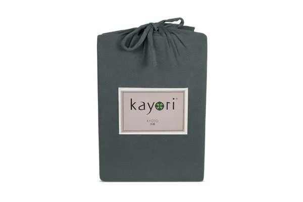 Kayori Kayori Kyoto - Spannbettlaken - Premium Jersey, Anthrazit, – Produktbild 1 von 1