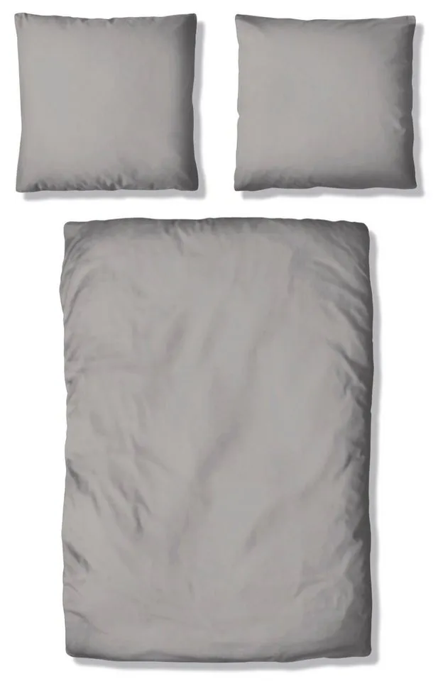 OTTO home Bettwäsche Desner 100% Microfaser, extra weich, allergikerfreundlich, Microfaser, 2 teilig, Premium Qualität, uni, schnell trocknend, pflegeleicht, ab 135x200 cm, Grau, – Produktbild 2 von 8