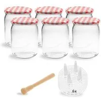 mikken mikken Fermentier Starter Set - 6 Fermentiergläser 540 ml mit Fermentier Gitter, Holzstößel und Deckel – Produktbild 1 von 1