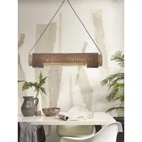 GOOD MOJO GOOD&MOJO Haengelampe Bhutan Zylinder 85cm. Schwarz/Natur. – Produktbild 1 von 1