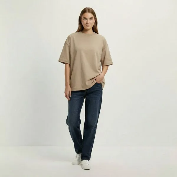 YTWOO YTWOO Oversize T-Shirt French Terry Ultraheavy, Wet sand, – Produktbild 2 von 3