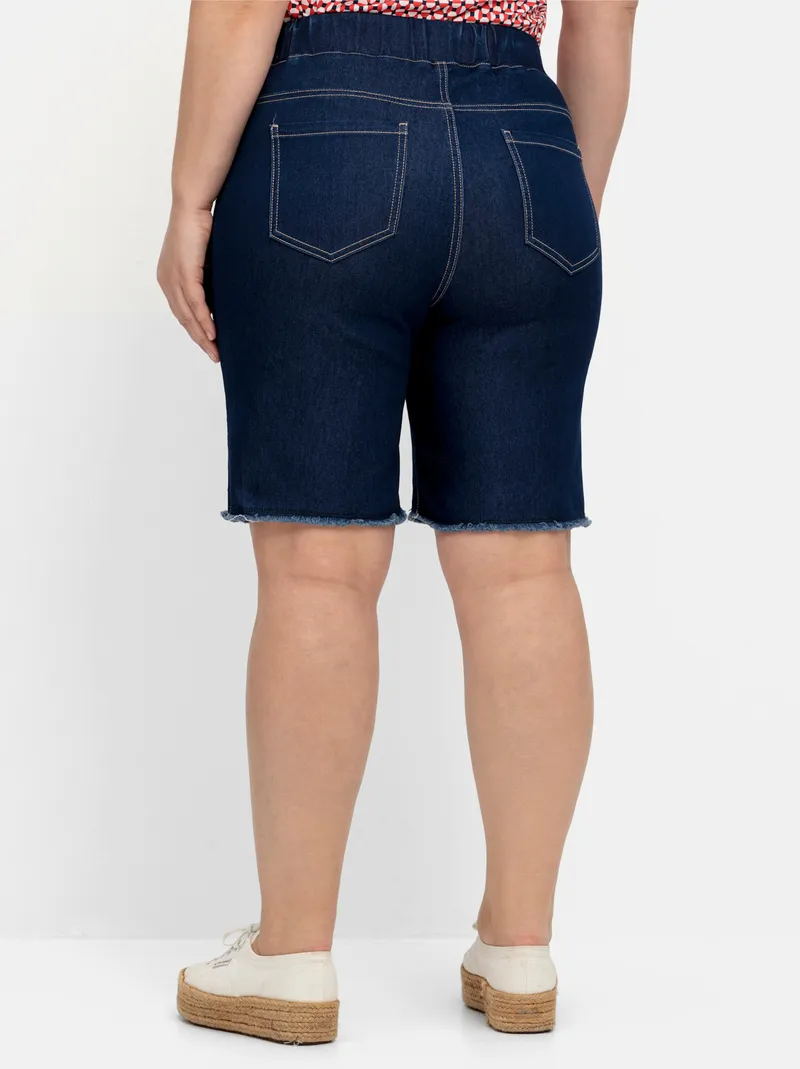 sheego Bermudas, Dark blue denim, – Produktbild 1 von 2