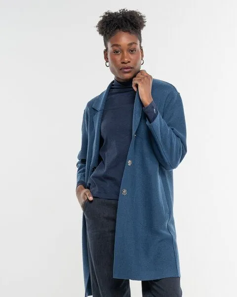 Alma & Lovis Alma & Lovis Edler Walkmantel aus reiner Organic-Wool | Walkmantel, Insigma (blau), – Produktbild 1 von 4