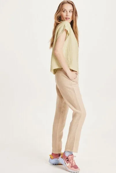 KnowledgeCotton Apparel KnowledgeCotton Apparel Leinenhose - SENNA loose pants - aus Bio Leinen, Natur (safari), – Produktbild 3 von 4