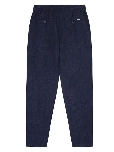 KnowledgeCotton Apparel KnowledgeCotton Apparel Leinen-Hose CHUCK, Yarndyed total eclipse, – Produktbild 2 von 4