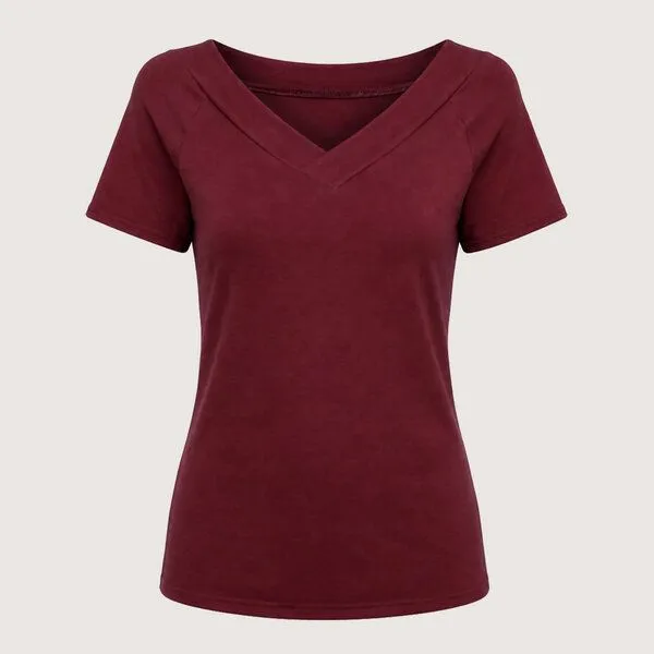 Frija Omina Frija Omina Bio T-Shirt Due, Aubergine (rot), – Produktbild 1 von 2