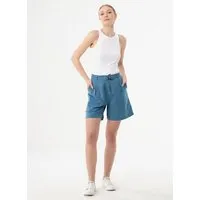ORGANICATION ORGANICATION Shorts aus Leinengemisch mit Bindegürtel, Petrol blue, – Produktbild 1 von 1