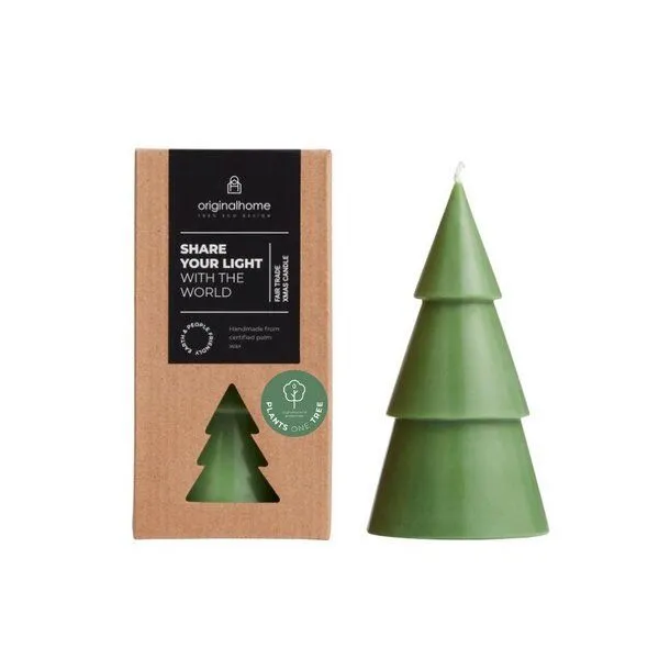 Originalhome Originalhome Natürliche Weihnachtskerze Tannenbaum aus Pflanzenwachs, L, Grün (matcha), – Produktbild 1 von 1