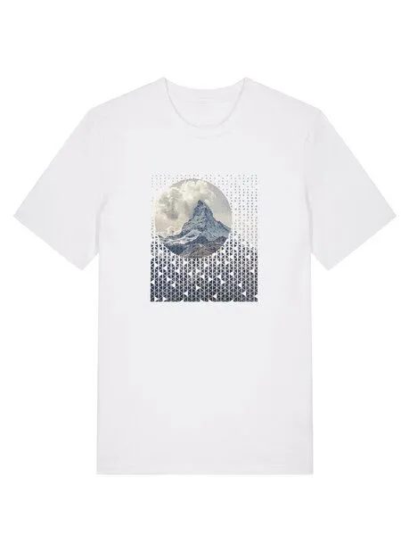 Kultgut Kultgut Artdesign - Klassik Shirt 100% Biobaumwolle / Abstract Mountain, Weiß, – Produktbild 1 von 2