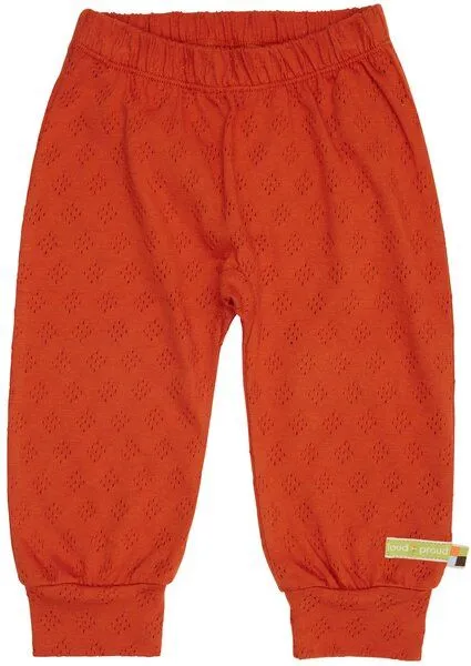 loud + proud loud + proud Baby & Kinder Hose Jacquard Strick, GOTS-zertifiziert, Terracotta(orange), – Produktbild 1 von 2