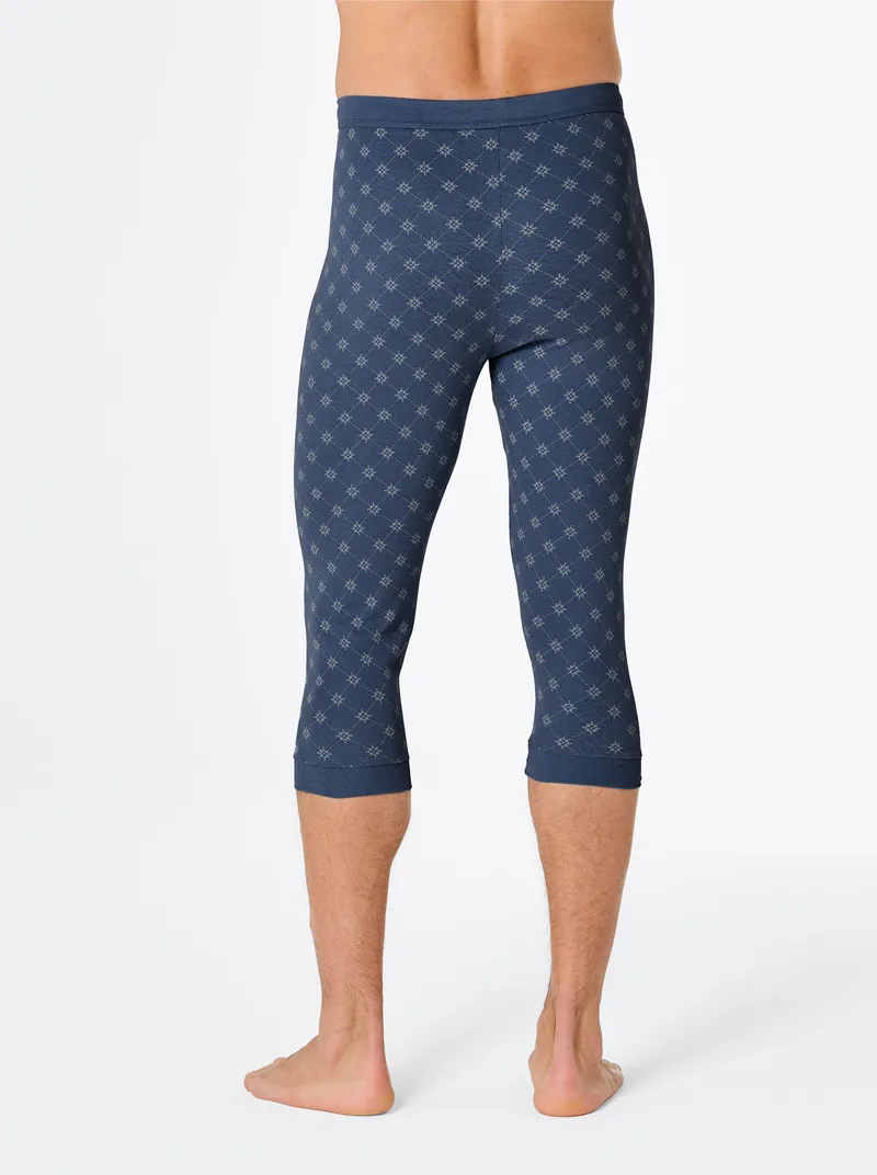 wäschepur men Hose 3/4-lang dunkelblau + dunkelblau-bedruckt, Dunkelblau + dunkelblau-bedruckt, – Produktbild 1 von 3