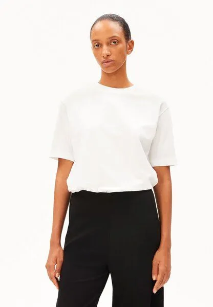 ARMEDANGELS ARMEDANGELS TARJAA Damen Heavyweight T-Shirt aus recyceltem Baumwoll Mix, White, – Produktbild 1 von 5