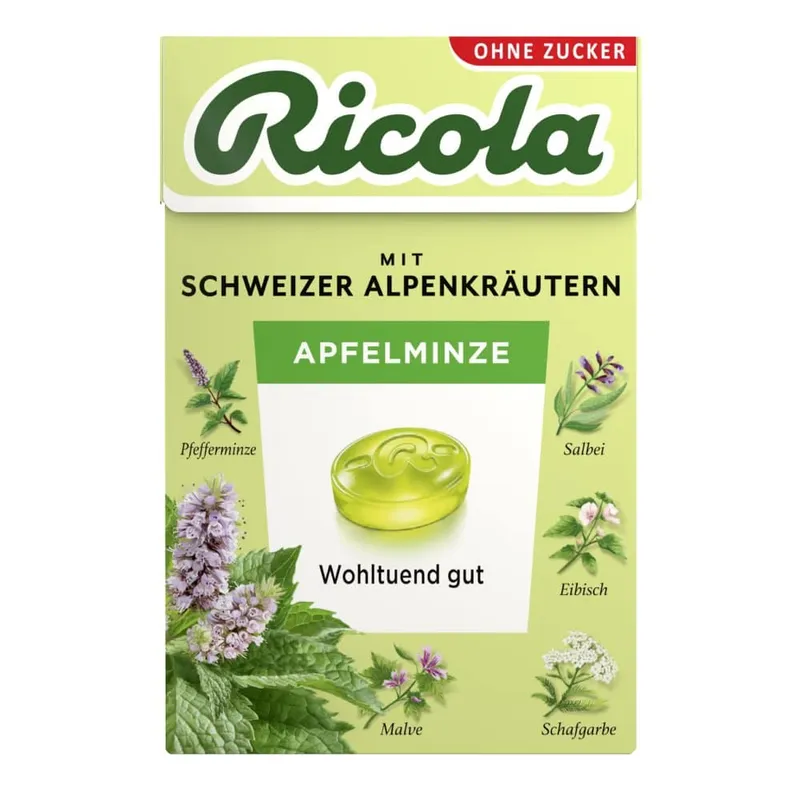 MARVECS GmbH - Marketing-Vertrieb-Consulting-Service MARVECS GmbH - Marketing-Vertrieb-Consulting-Service Ricola Apfelminze Kräuterbonbon zuckerfrei 50 g Bonbons – Produktbild 1 von 1