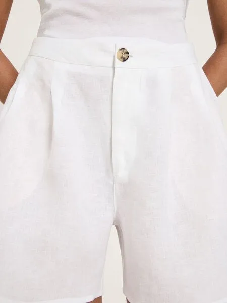 LANIUS LANIUS Shorts (GOTS) aus Bio-Leinen, Bright white, – Produktbild 4 von 4