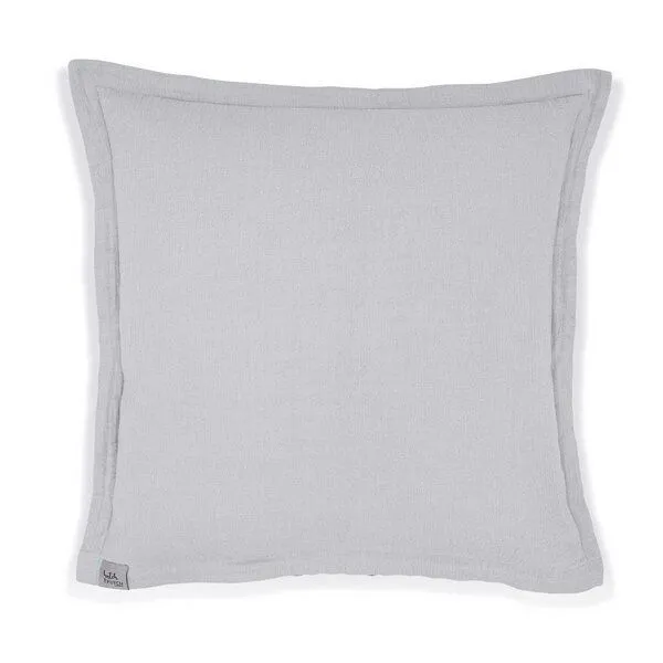 Hutch&Putch Hutch&Putch Musselin Sofakissenbezug - Kissenbezug - Zierkissen - aus 100% Bio-Baumwolle - Handmade in Germany, Light grey, – Produktbild 1 von 4