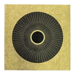 Veskor Cassiopeia Veskor Cassiopeia CENTRAL SUN Sonnen Linoldruck | 40 × 40 cm | Schwarz auf Gold – Produktbild 1 von 1