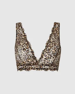 Understatement Understatement Damen vegan Bralette Lace Plunge Leopard – Produktbild 1 von 1