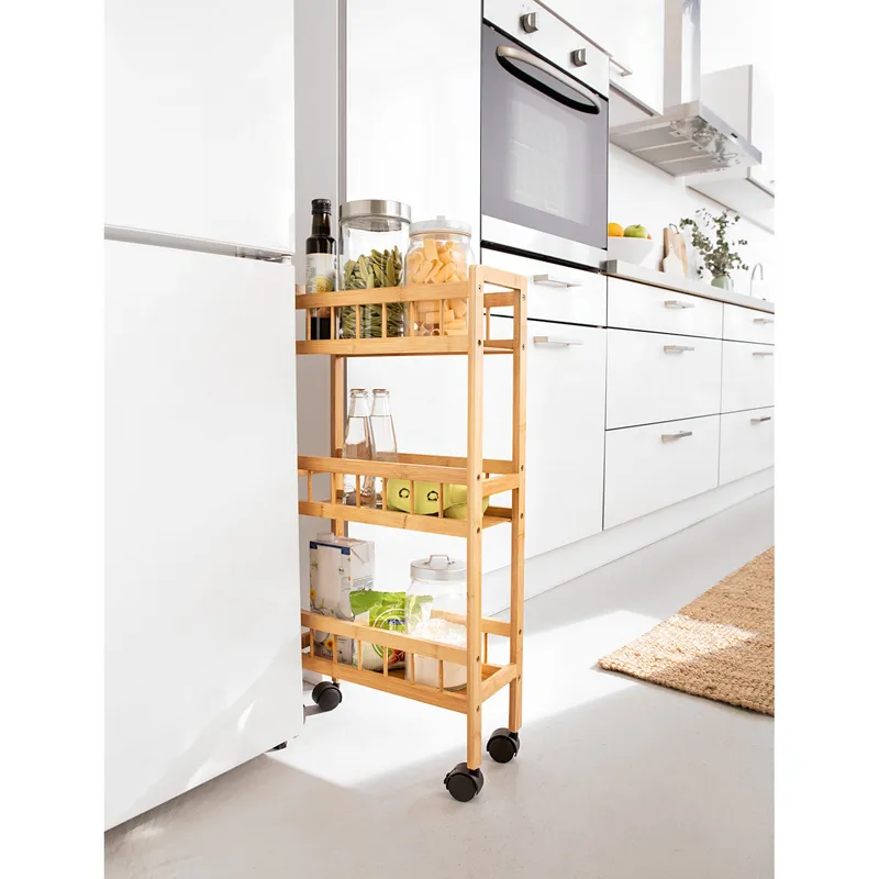 genialo genialo Haushalts-Rollwagen "Bambus", Braun, – Produktbild 4 von 4