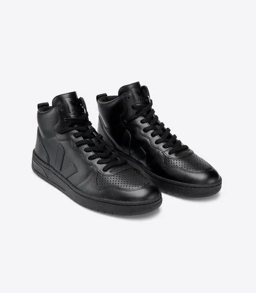 Veja Veja High-Top Sneaker Herren - V-15 Leather, Full-black, – Produktbild 3 von 4